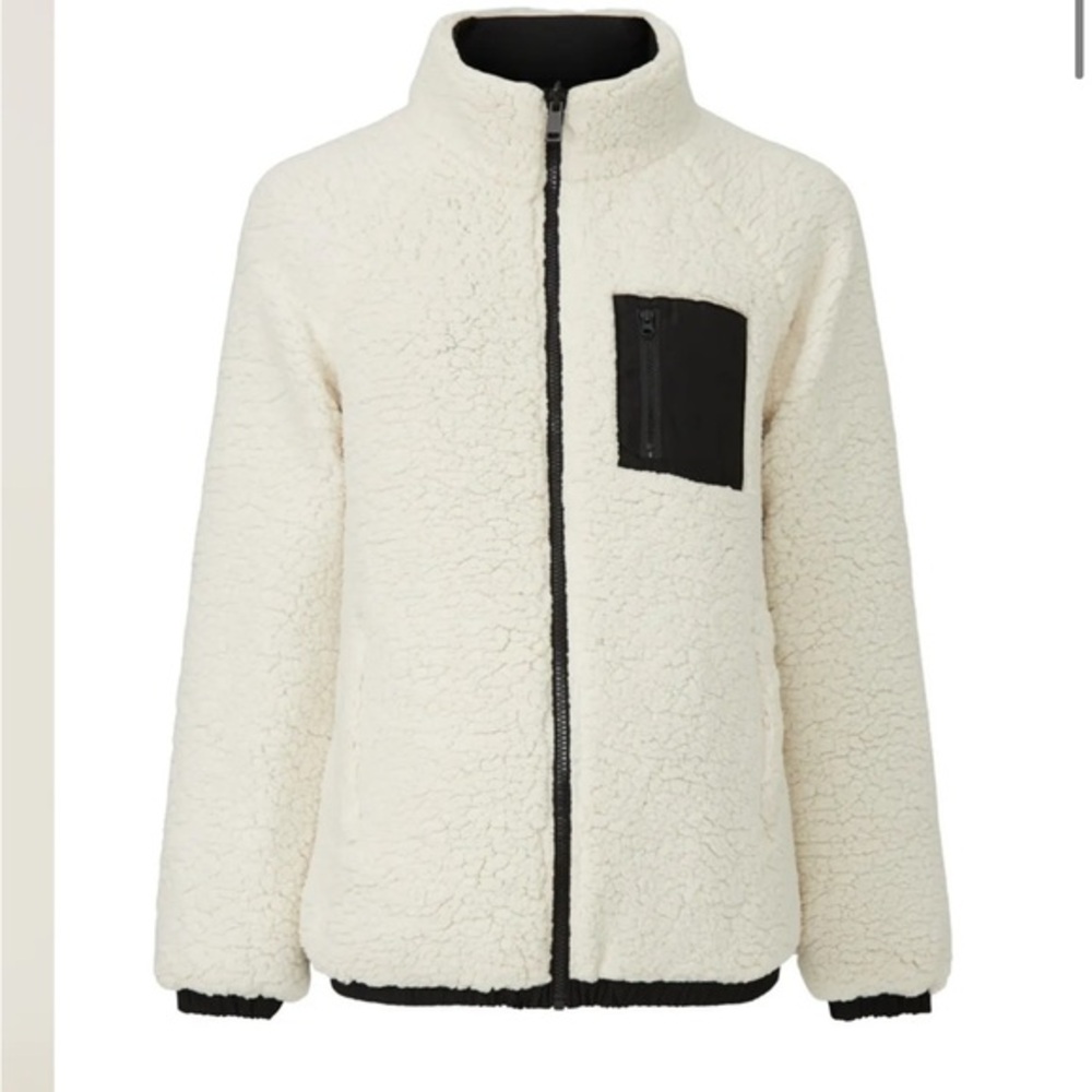 Ingrid & Isabel Reversible Faux Sherpa Maternity Jacket Size XS